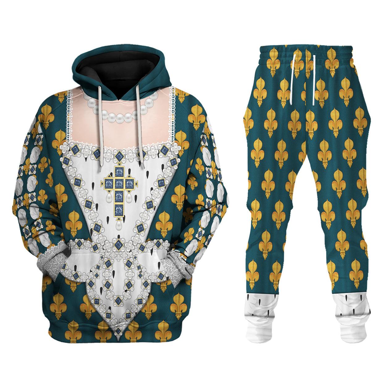 CustomsPig Marie de Medici Queen of France Costume All Over Print Hoodie Sweatshirt T-Shirt Tracksuit - CustomsPig.com