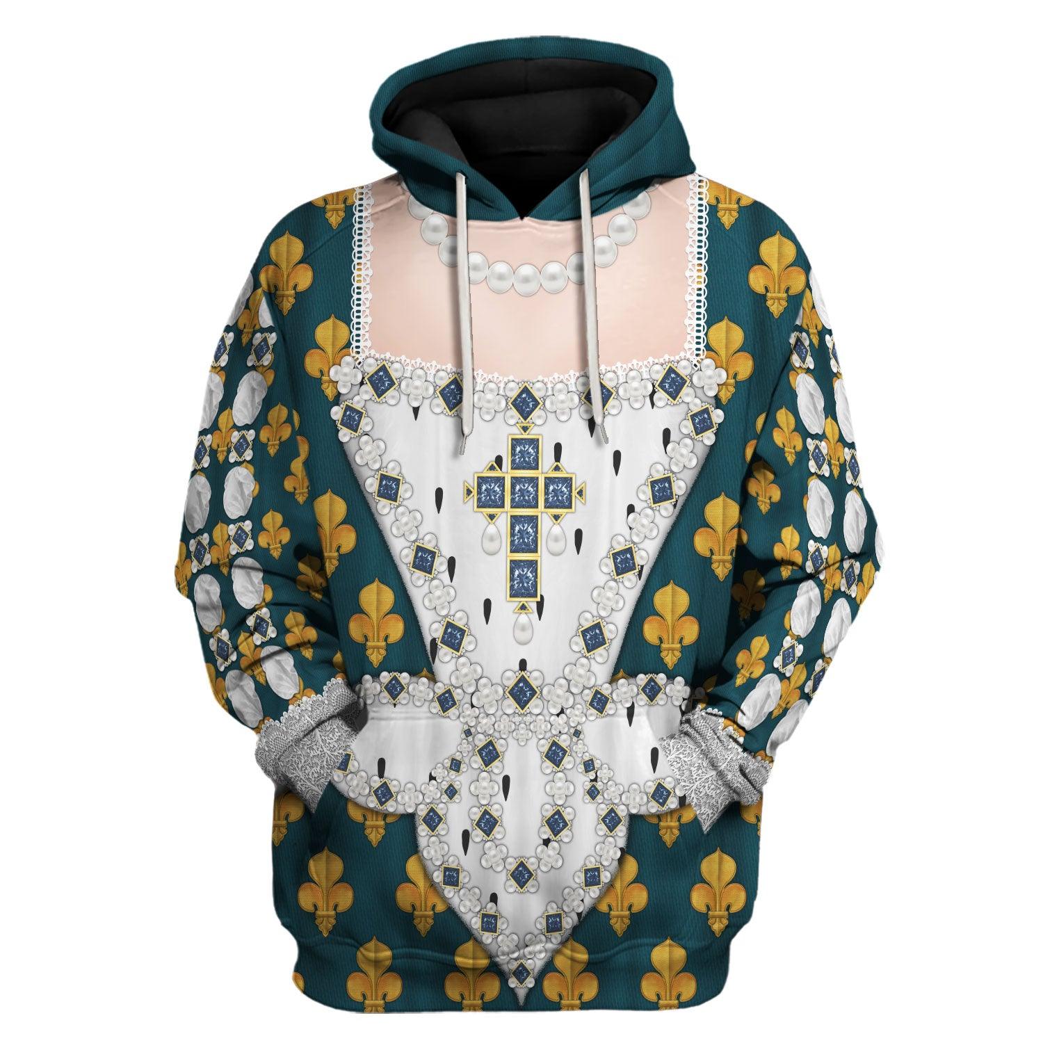 Gearhomie Marie de Medici Queen of France Costume All Over Print Hoodie Sweatshirt T-Shirt Tracksuit - Gearhomie.com