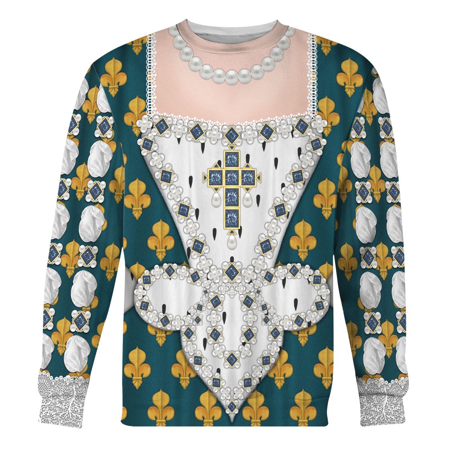 CustomsPig Marie de Medici Queen of France Costume All Over Print Hoodie Sweatshirt T-Shirt Tracksuit - CustomsPig.com