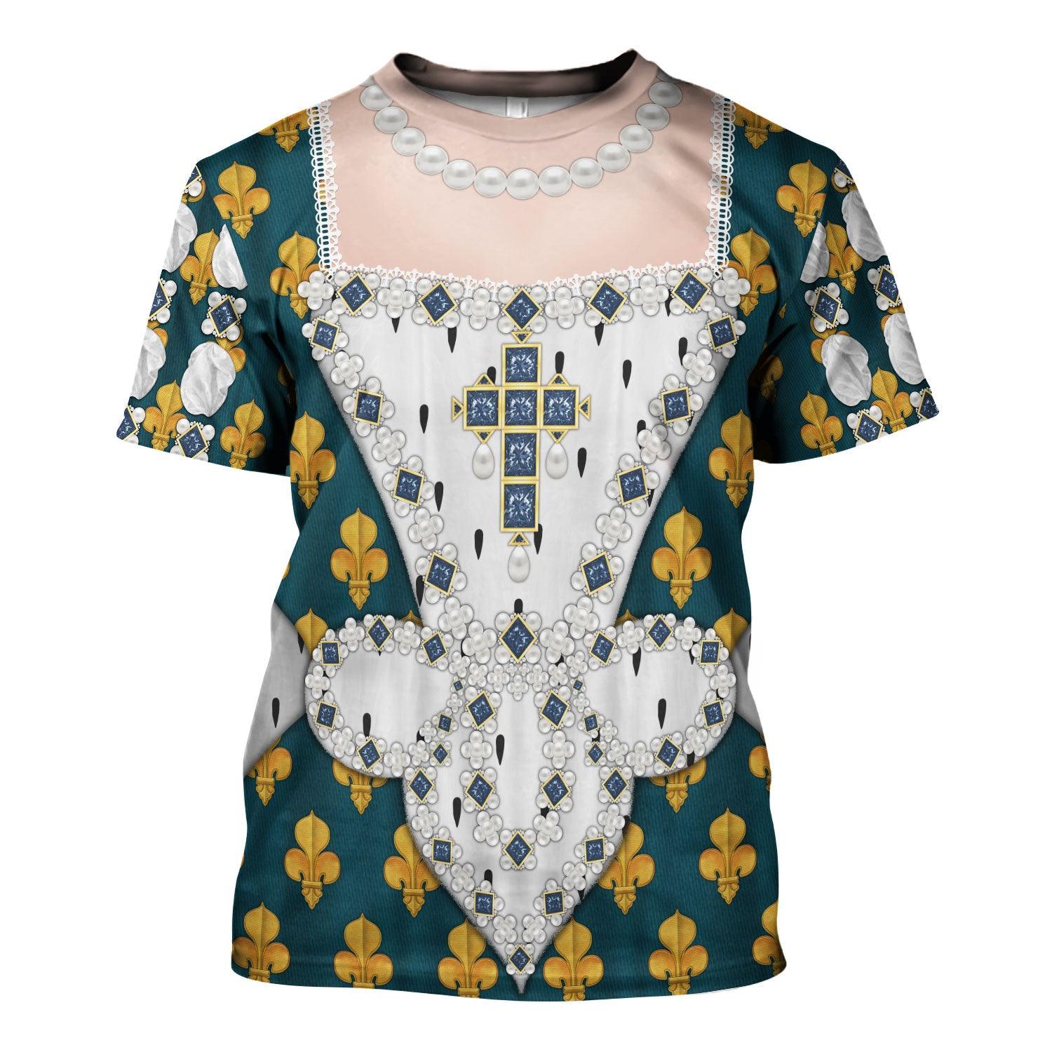 Gearhomie Marie de Medici Queen of France Costume All Over Print Hoodie Sweatshirt T-Shirt Tracksuit - Gearhomie.com