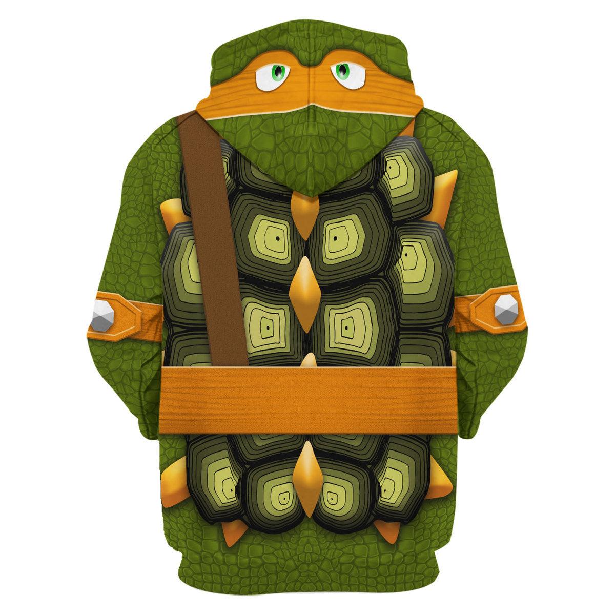 Gearhomie Michelangelo TMNT Costume Hoodie Sweatshirt T-Shirt Sweatpants - Gearhomie.com