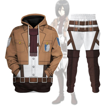 Gearhomie Mikasa Ackerman Costume Hoodie Sweatshirt T-Shirt Sweatpants - Gearhomie.com