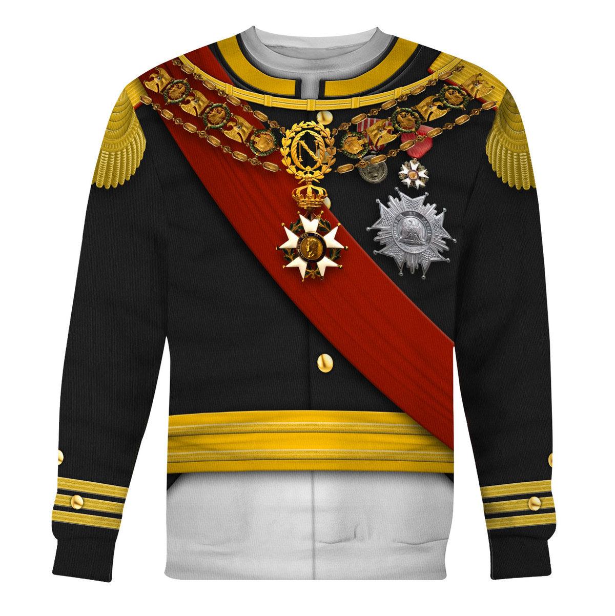 Gearhomie Napoleon III in Coronation Robes Uniform All Over Print Hoodie Sweatshirt T-Shirt Tracksuit - Gearhomie.com