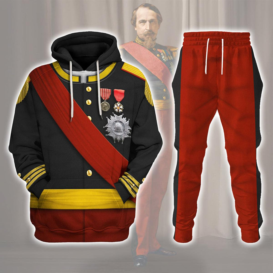 CustomsPig Napoleon III Uniform All Over Print Hoodie Sweatshirt T-Shirt Tracksuit - CustomsPig.com