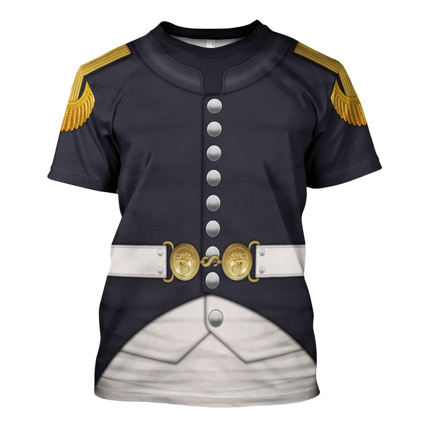 Gearhomie Napoleonic French Grenadier Officer-Campaign Dress (1806-1815) Uniform All Over Print Hoodie Sweatshirt T-Shirt Tracksuit - Gearhomie.com