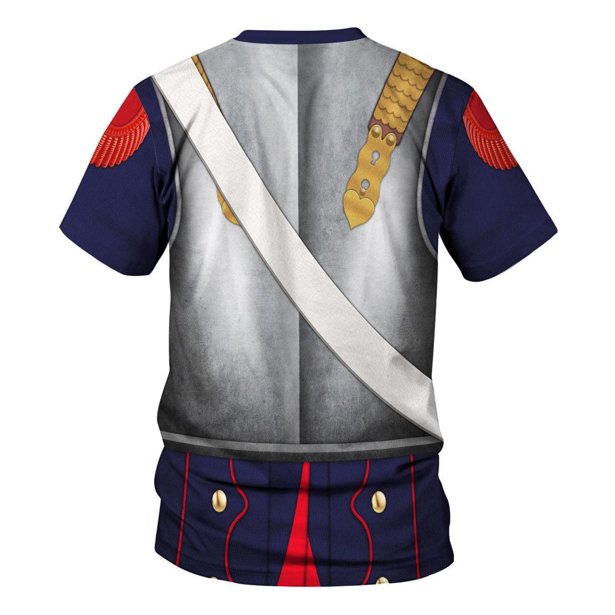 CustomsPig Napoleonic French Heavy Cavalry-Curassier (1812-1815) Uniform All Over Print Hoodie Sweatshirt T-Shirt Tracksuit - CustomsPig.com