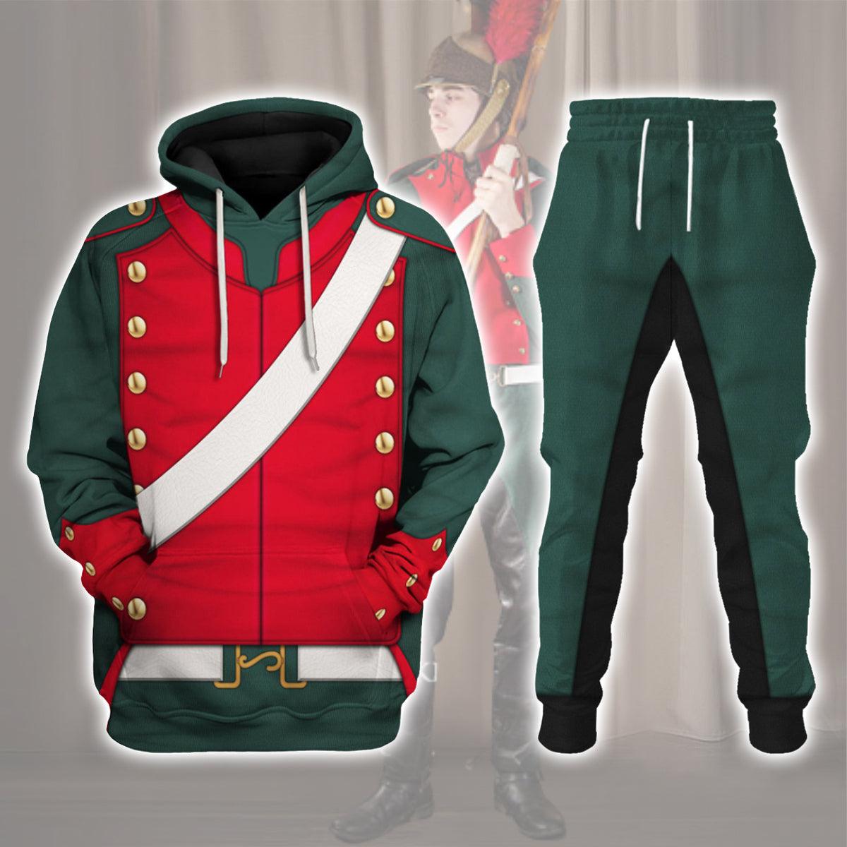 CustomsPig Napoleonic French Light Cavalry-Lancer (1812-1815) Uniform All Over Print Hoodie Sweatshirt T-Shirt Tracksuit - CustomsPig.com