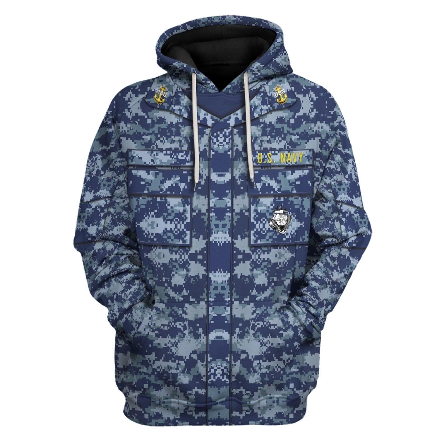  CustomsPig Personalized Rank and Branches United States Navy Working Uniform Type I Costume Hoodie Sweatshirt T-Shirt Tracksuit -  CustomsPig.com