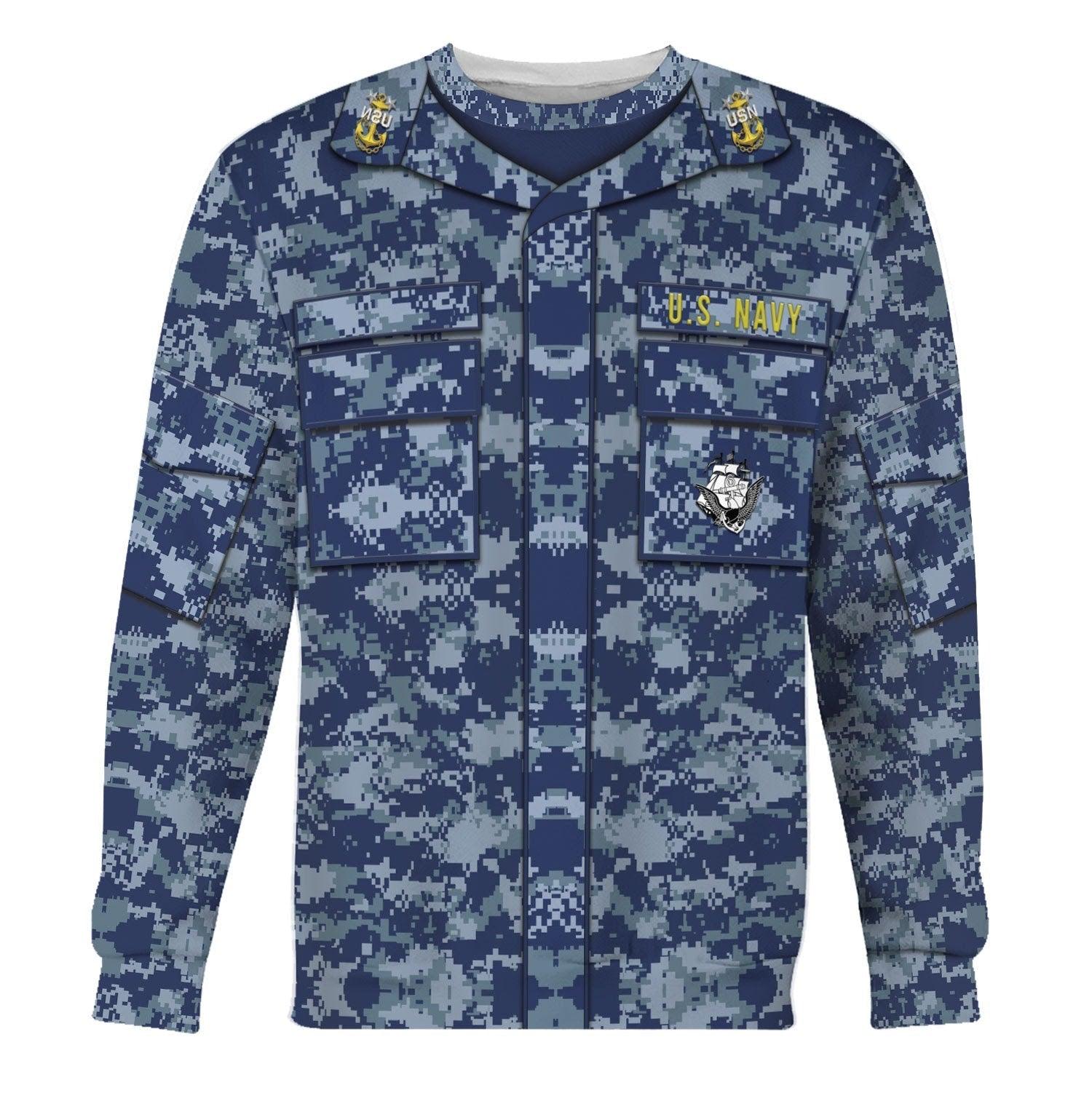  CustomsPig Personalized Rank and Branches United States Navy Working Uniform Type I Costume Hoodie Sweatshirt T-Shirt Tracksuit -  CustomsPig.com