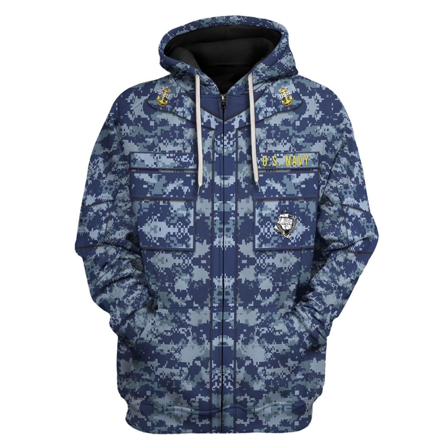  CustomsPig Personalized Rank and Branches United States Navy Working Uniform Type I Costume Hoodie Sweatshirt T-Shirt Tracksuit -  CustomsPig.com