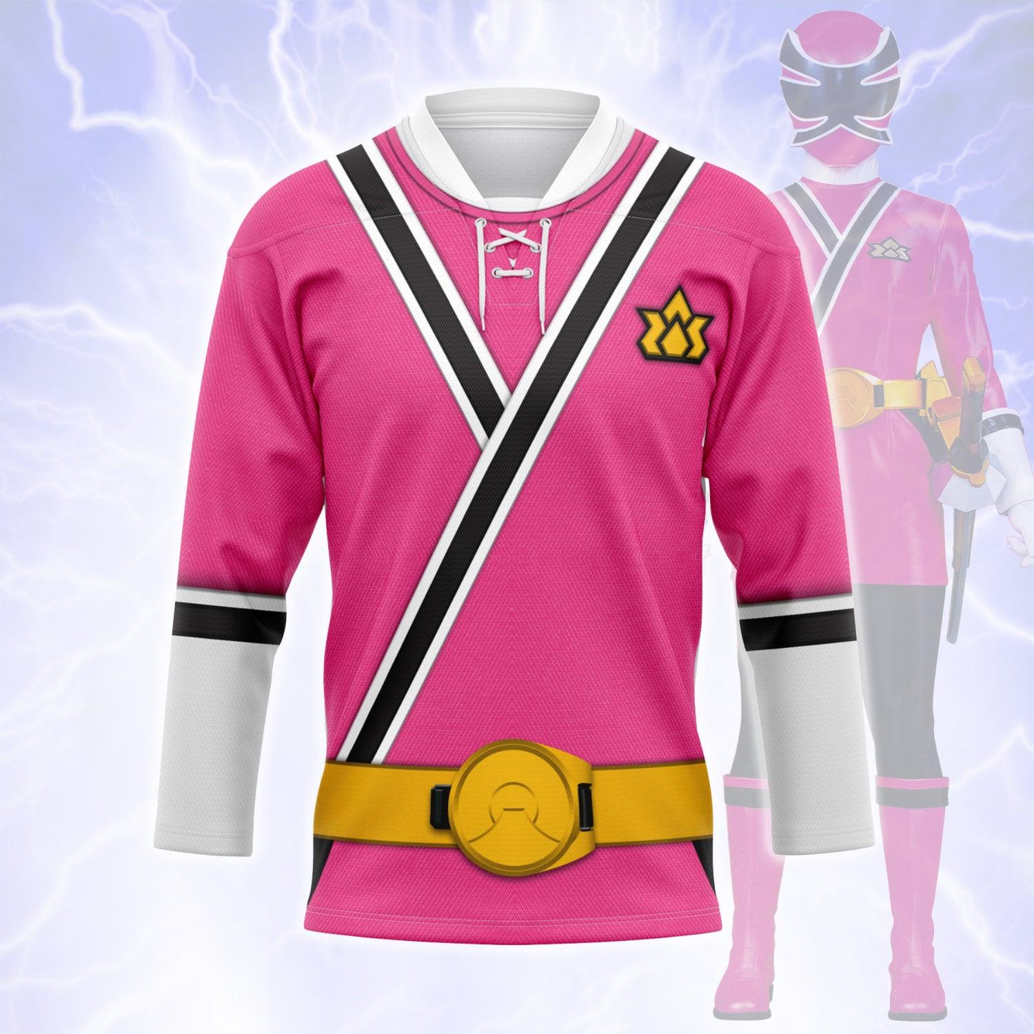 CustomsPig Pink Power Rangers Samurai Hockey Jersey - DucG