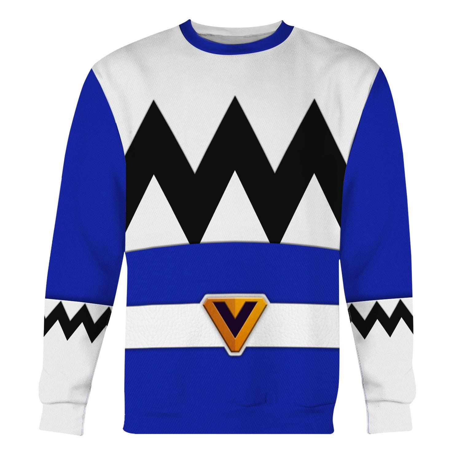 Gearhomie Power Rangers Lost Galaxy Blue Costume Hoodie Sweatshirt T-Shirt Tracksuit - Gearhomie.com