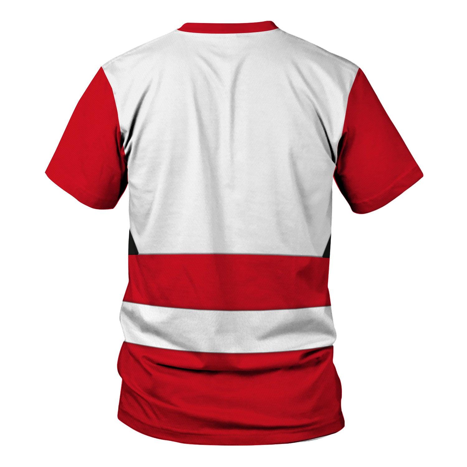 Gearhomie Power Rangers Lost Galaxy Red Costume Hoodie Sweatshirt T-Shirt Tracksuit - Gearhomie.com