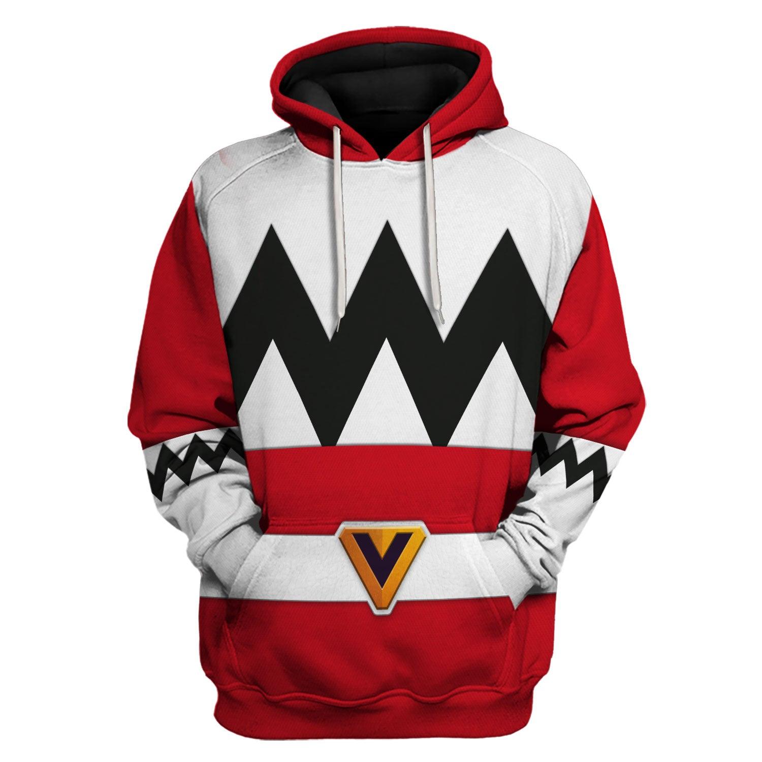 CustomsPig Power Rangers Lost Galaxy Red Costume Hoodie Sweatshirt T-Shirt Tracksuit