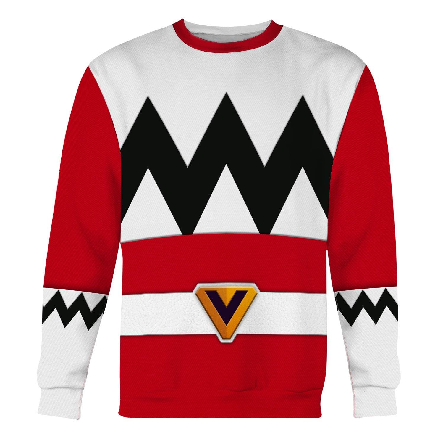 Gearhomie Power Rangers Lost Galaxy Red Costume Hoodie Sweatshirt T-Shirt Tracksuit - Gearhomie.com