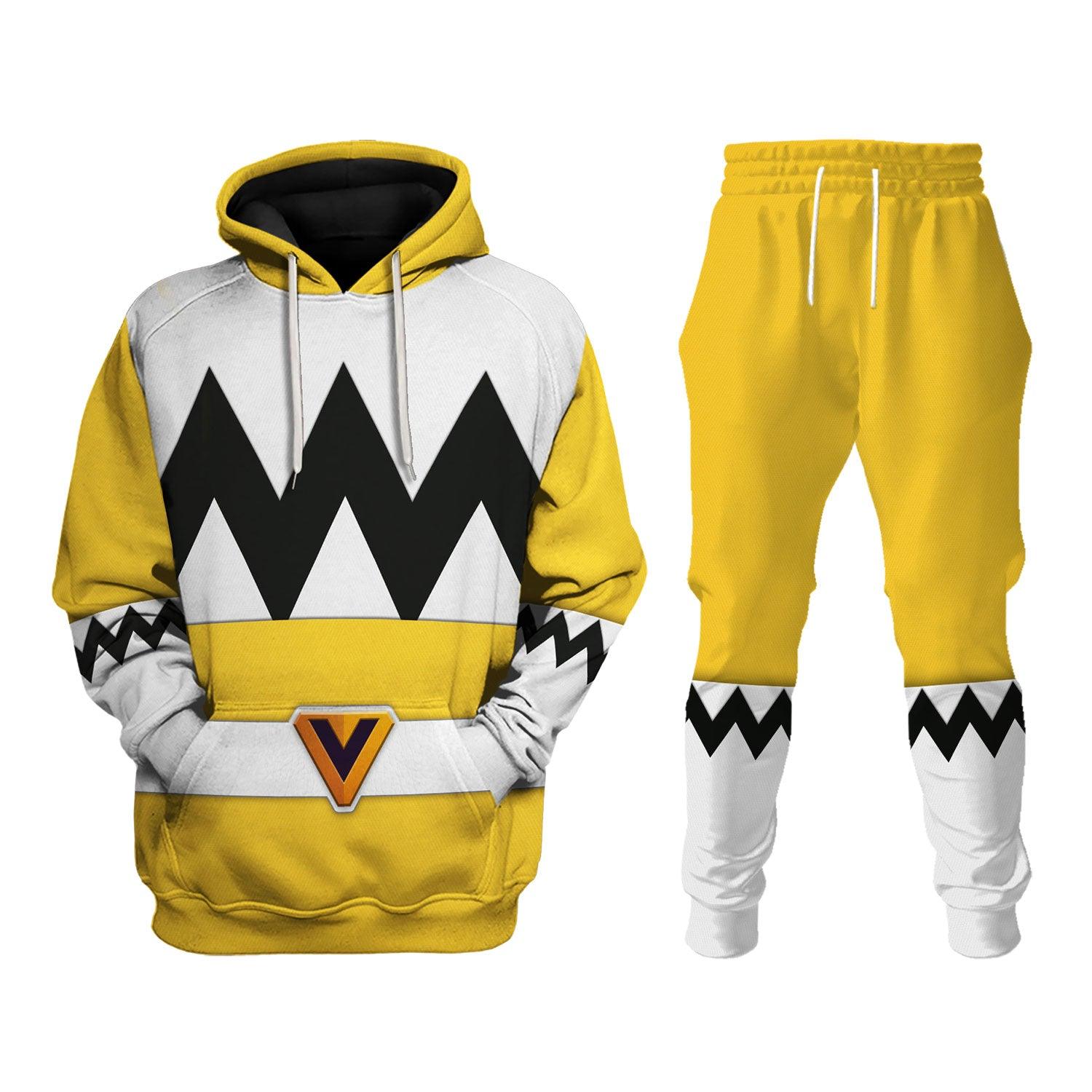 Gearhomie Power Rangers Lost Galaxy Yellow Costume Hoodie Sweatshirt T-Shirt Tracksuit - Gearhomie.com