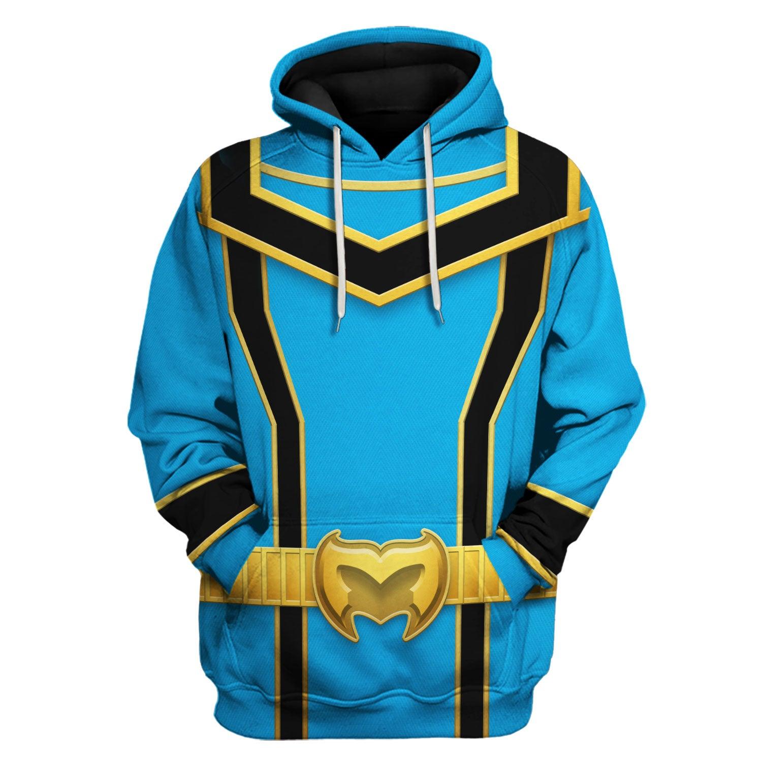 CustomsPig Power Rangers Mystic Force (2006) Blue Costume Hoodie Sweatshirt T-Shirt Tracksuit