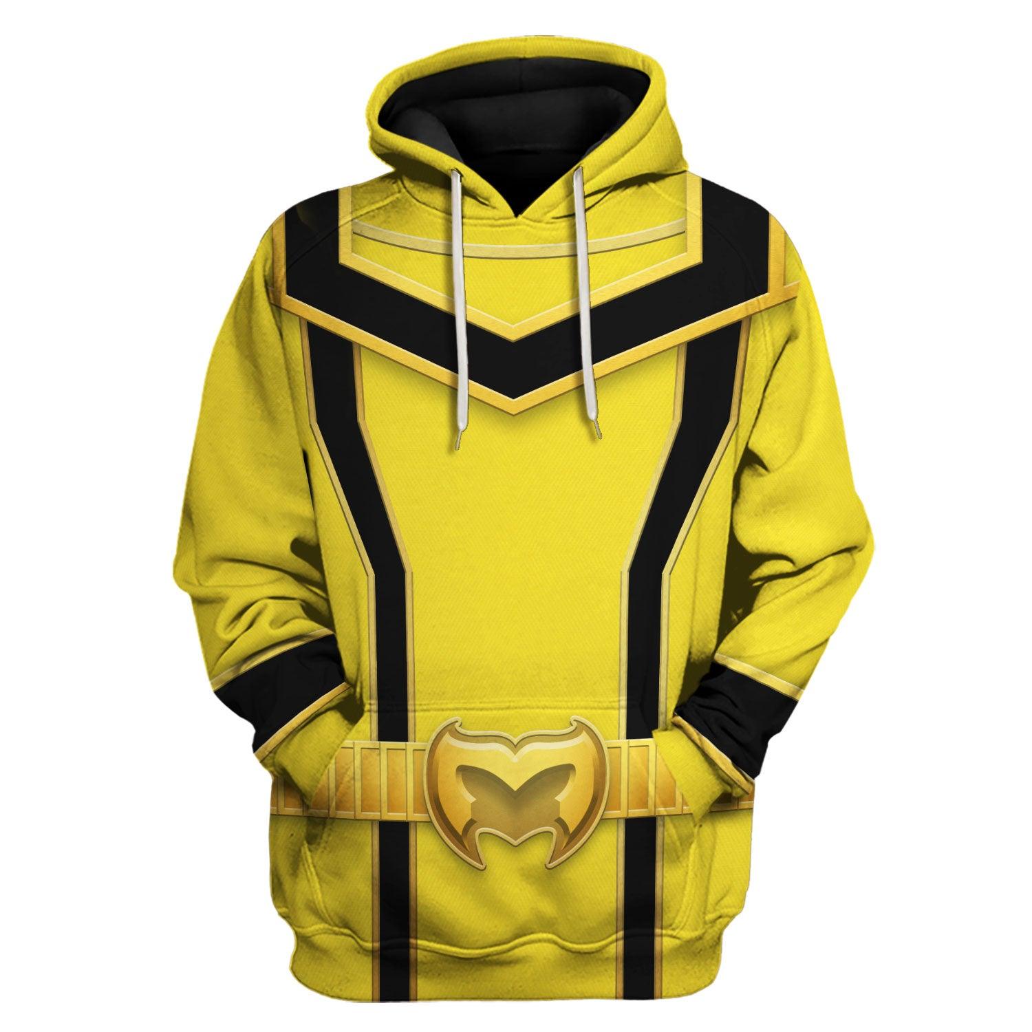 CustomsPig Power Rangers Mystic Force (2006) Yellow Costume Hoodie Sweatshirt T-Shirt Tracksuit
