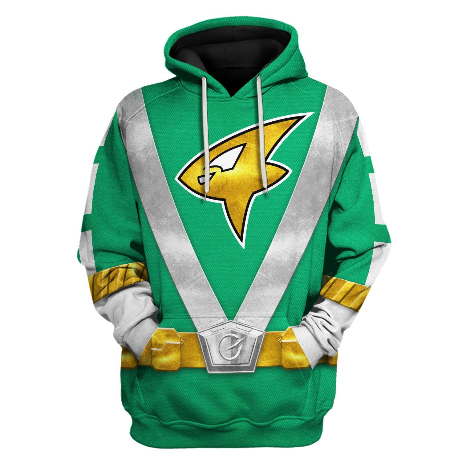 CustomsPig Power Rangers RPM (2009) Green Costume Hoodie Sweatshirt T-Shirt Tracksuit