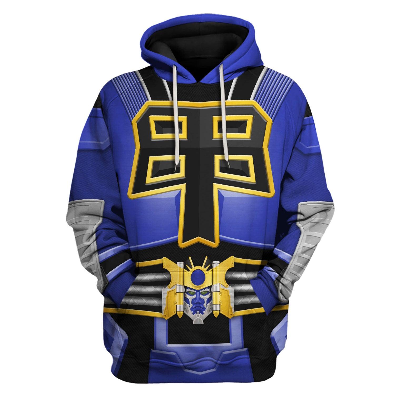 CustomsPig Power Rangers Shogun Blue Costume Hoodie Sweatshirt T-Shirt Tracksuit