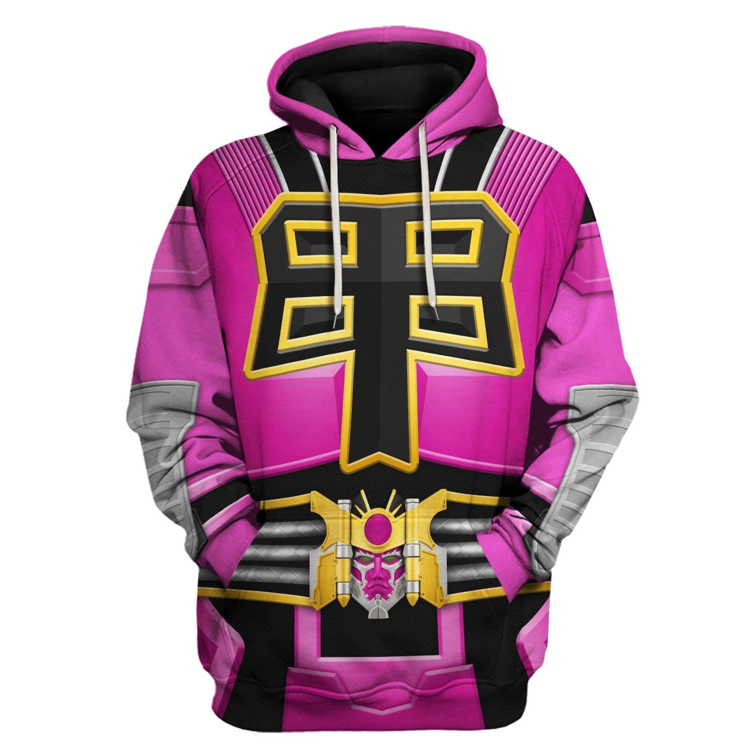 CustomsPig Power Rangers Shogun Pink Costume Hoodie Sweatshirt T-Shirt Tracksuit