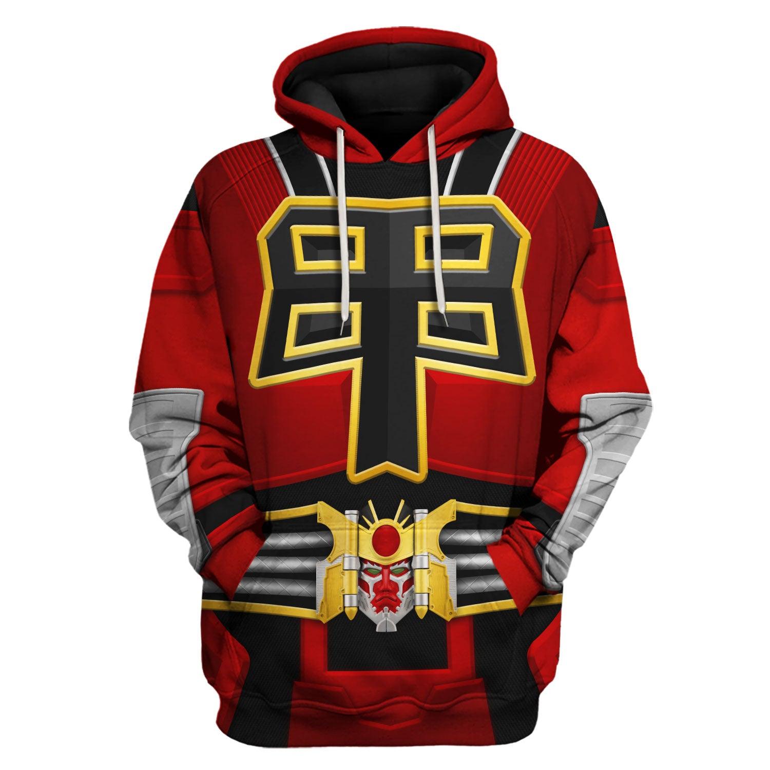 CustomsPig Power Rangers Shogun Red Costume Hoodie Sweatshirt T-Shirt Tracksuit