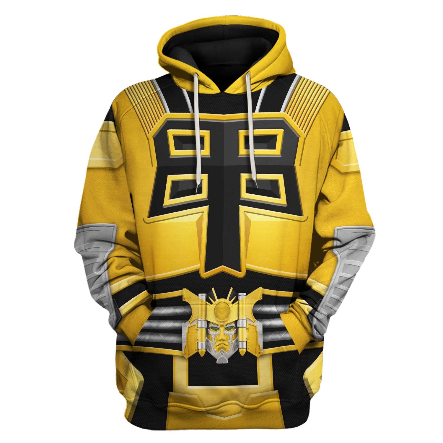 CustomsPig Power Rangers Shogun Yellow Costume Hoodie Sweatshirt T-Shirt Tracksuit