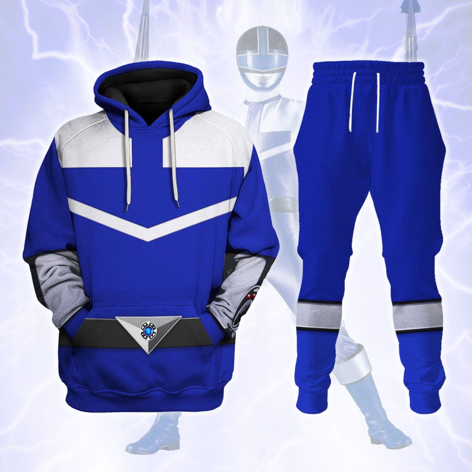 Gearhomie Power Rangers Time Force (2001) Blue Hoodies Sweatshirt T-shirt Hawaiian Tracksuit - Gearhomie.com