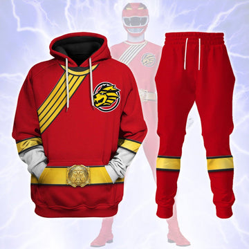 Gearhomie Power Rangers Wild Force Red Costume Hoodie Sweatshirt T-Shirt Tracksuit - Gearhomie.com