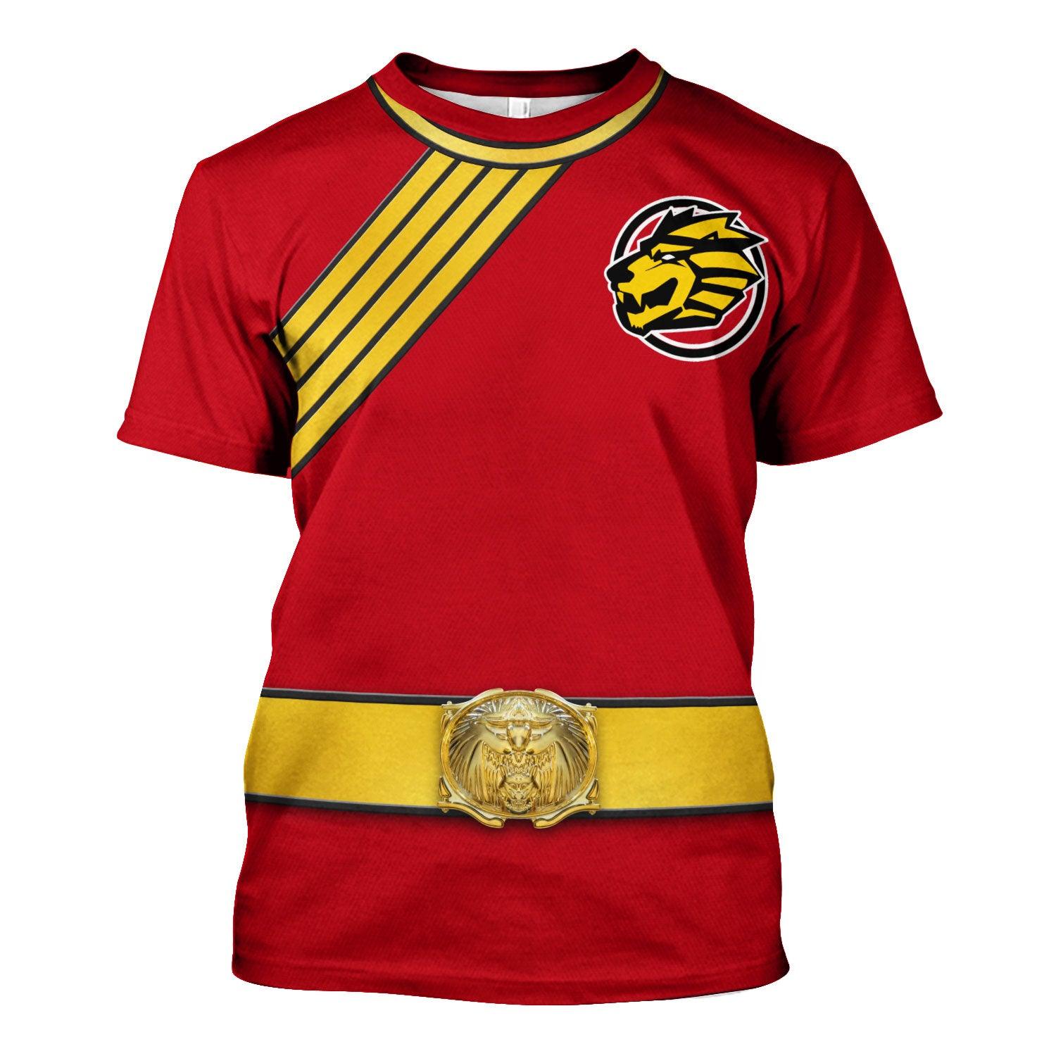 Gearhomie Power Rangers Wild Force Red Costume Hoodie Sweatshirt T-Shirt Tracksuit - Gearhomie.com