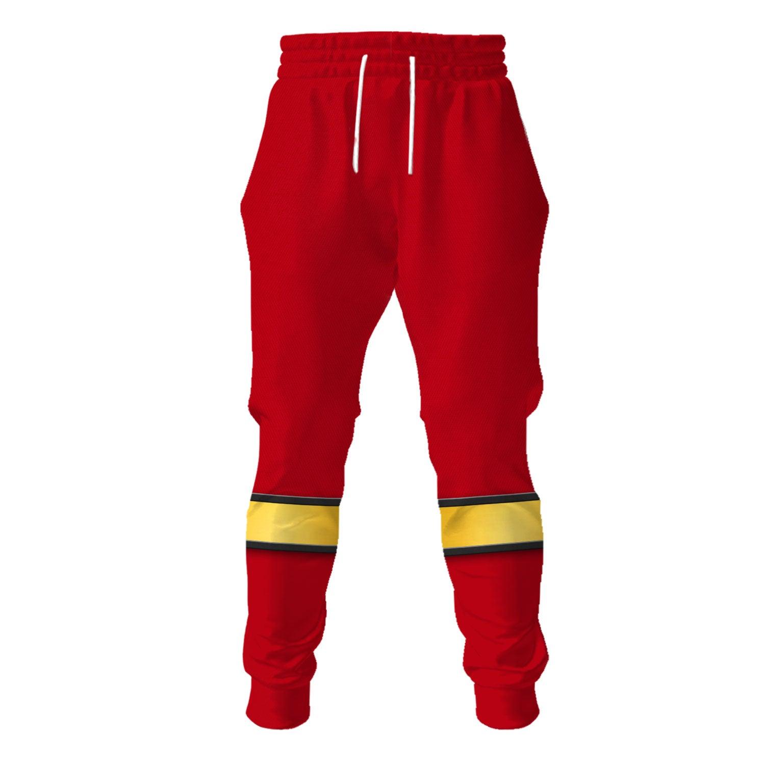 Gearhomie Power Rangers Wild Force Red Costume Hoodie Sweatshirt T-Shirt Tracksuit - Gearhomie.com