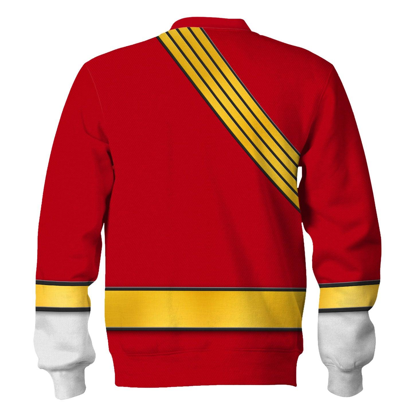 Gearhomie Power Rangers Wild Force Red Costume Hoodie Sweatshirt T-Shirt Tracksuit - Gearhomie.com