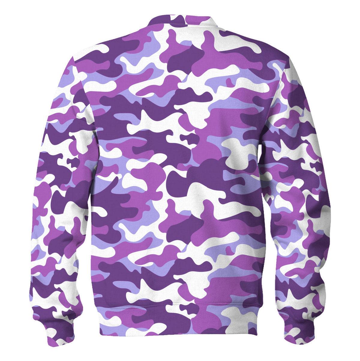 Gearhomie Purple Camo Premium Sherpa Lined Unisex Pullover Hoodie, Sweatshirt, T-Shirt - Gearhomie.com