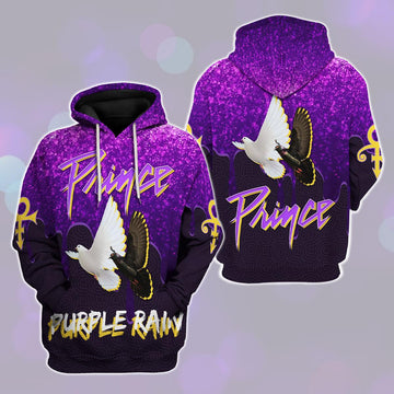 Gearhomie Purple Rain Doves Unisex Pullover Hoodie, Sweatshirt, T-Shirt - Gearhomie.com