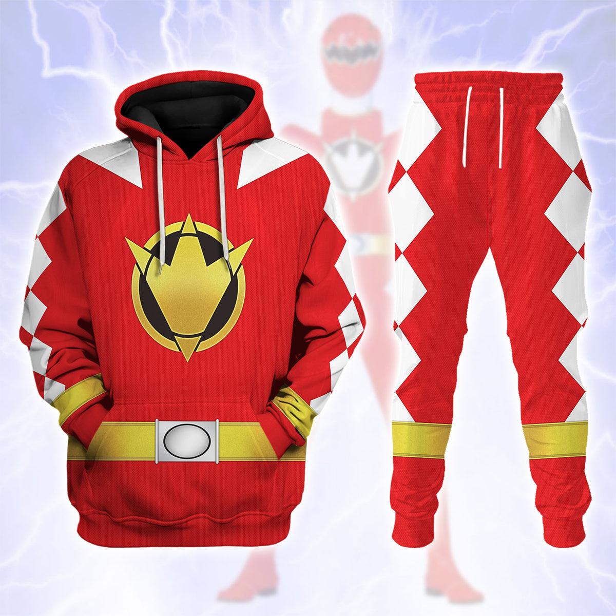 Gearhomie Red Ranger Dino Thunder Hoodies Sweatshirt T-shirt Hawaiian Sweatpants - Gearhomie.com