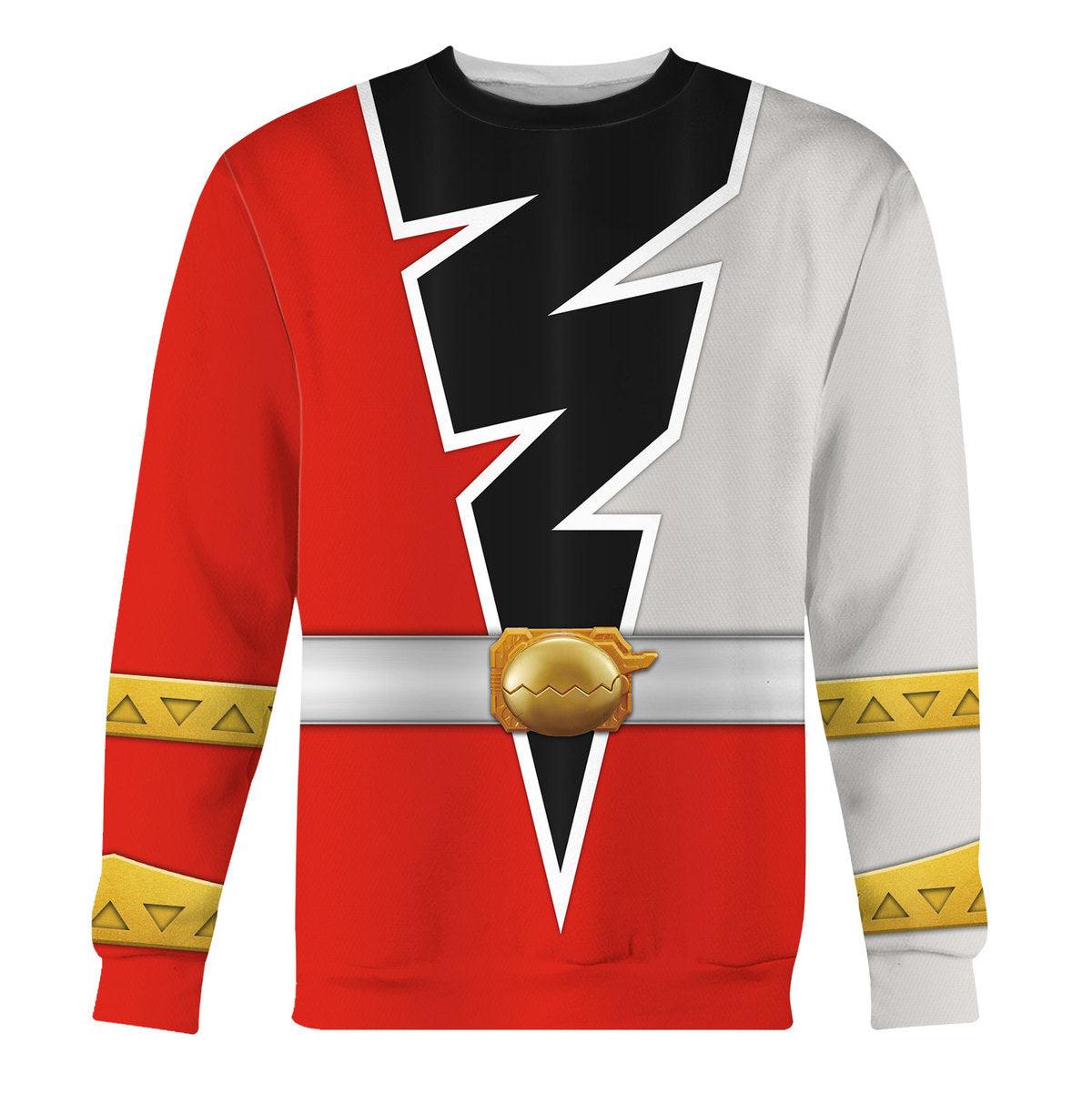 Gearhomie Red Zayto Ranger Dino Fury Hoodies Sweatshirt T-Shirt Zip Hoodies Sweatpants - Gearhomie.com