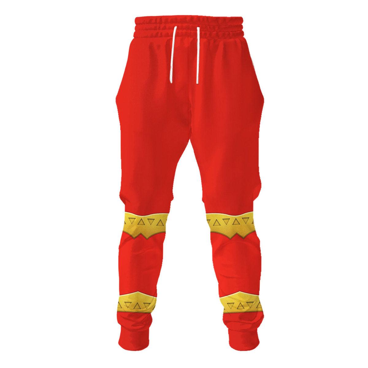 Gearhomie Red Zayto Ranger Dino Fury Hoodies Sweatshirt T-Shirt Zip Hoodies Sweatpants - Gearhomie.com