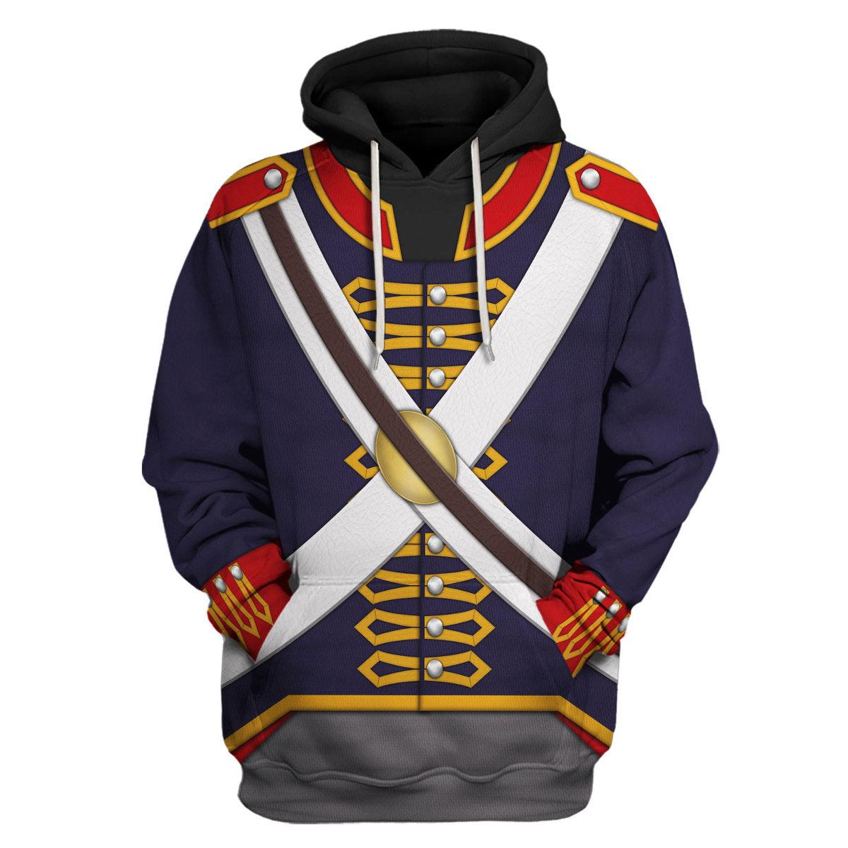 CustomsPig Royal Foot Artillery Ÿ?? Gunner (1806-1815) Uniform All Over Print Hoodie Sweatshirt T-Shirt Tracksuit - CustomsPig.com