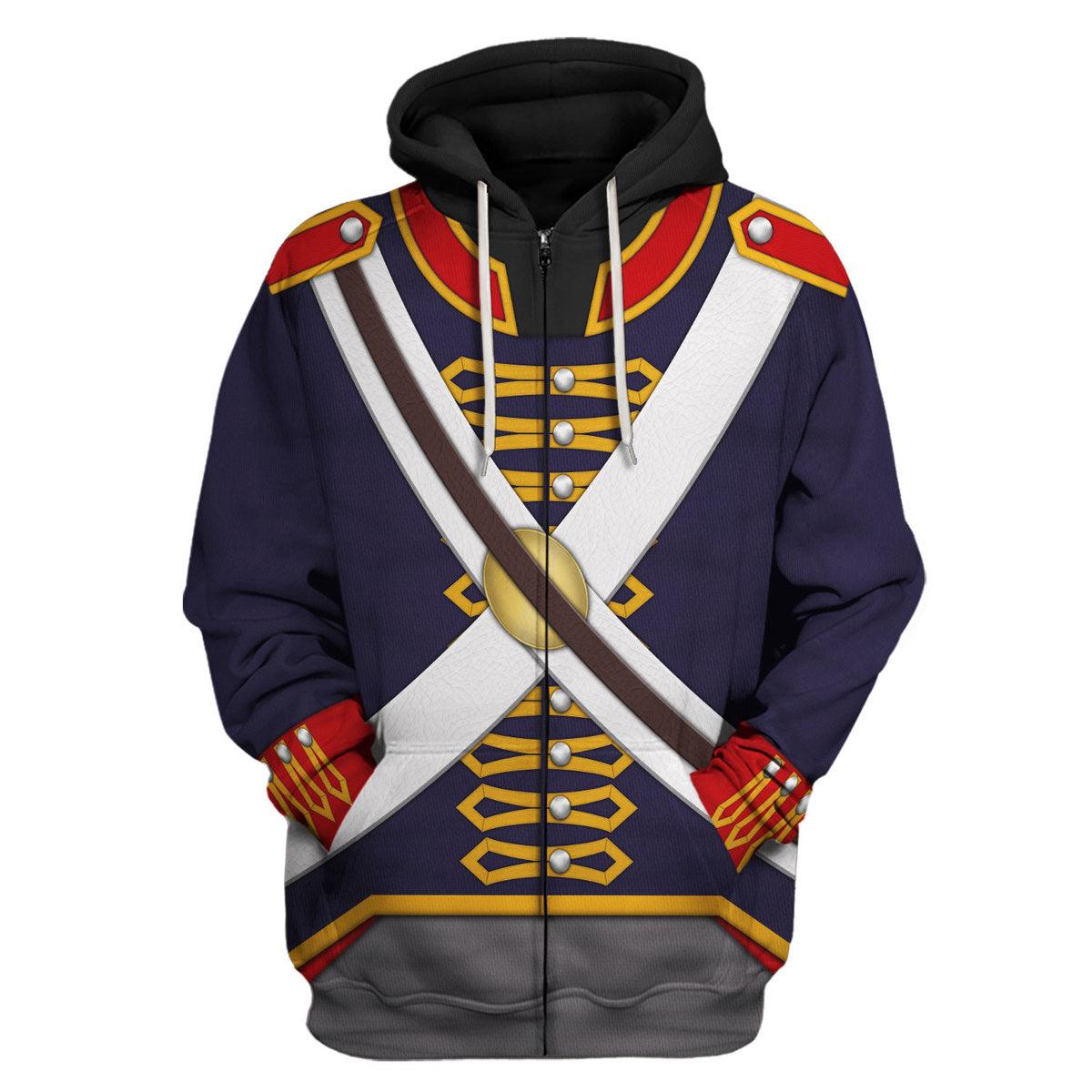 CustomsPig Royal Foot Artillery Ÿ?? Gunner (1806-1815) Uniform All Over Print Hoodie Sweatshirt T-Shirt Tracksuit - CustomsPig.com