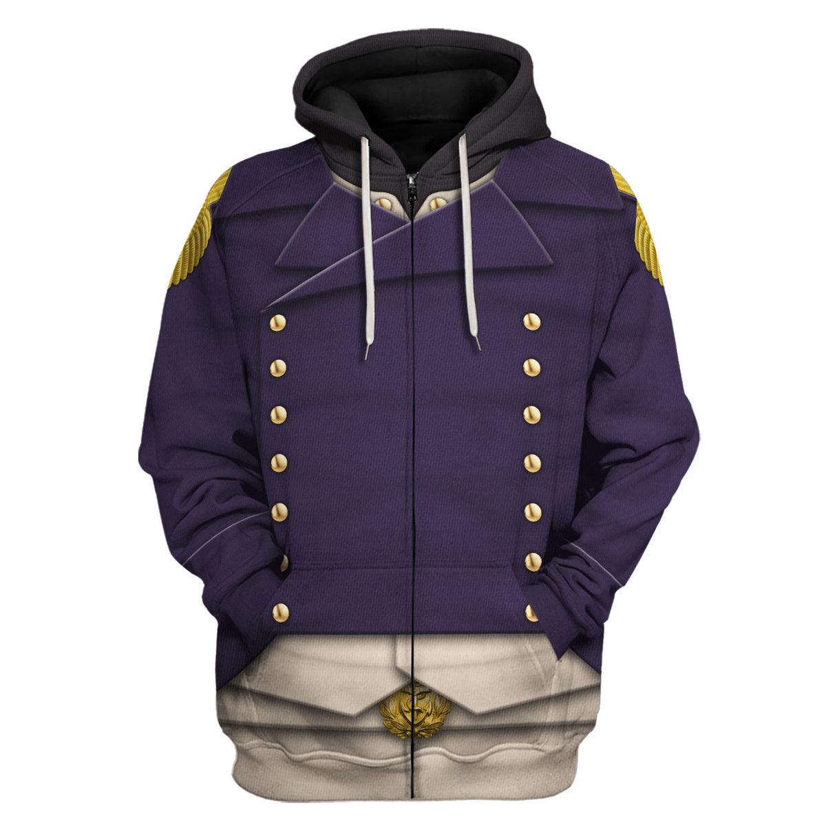 Gearhomie Royal Navy Captain-1806 Uniform All Over Print Hoodie Sweatshirt T-Shirt Tracksuit - DucG