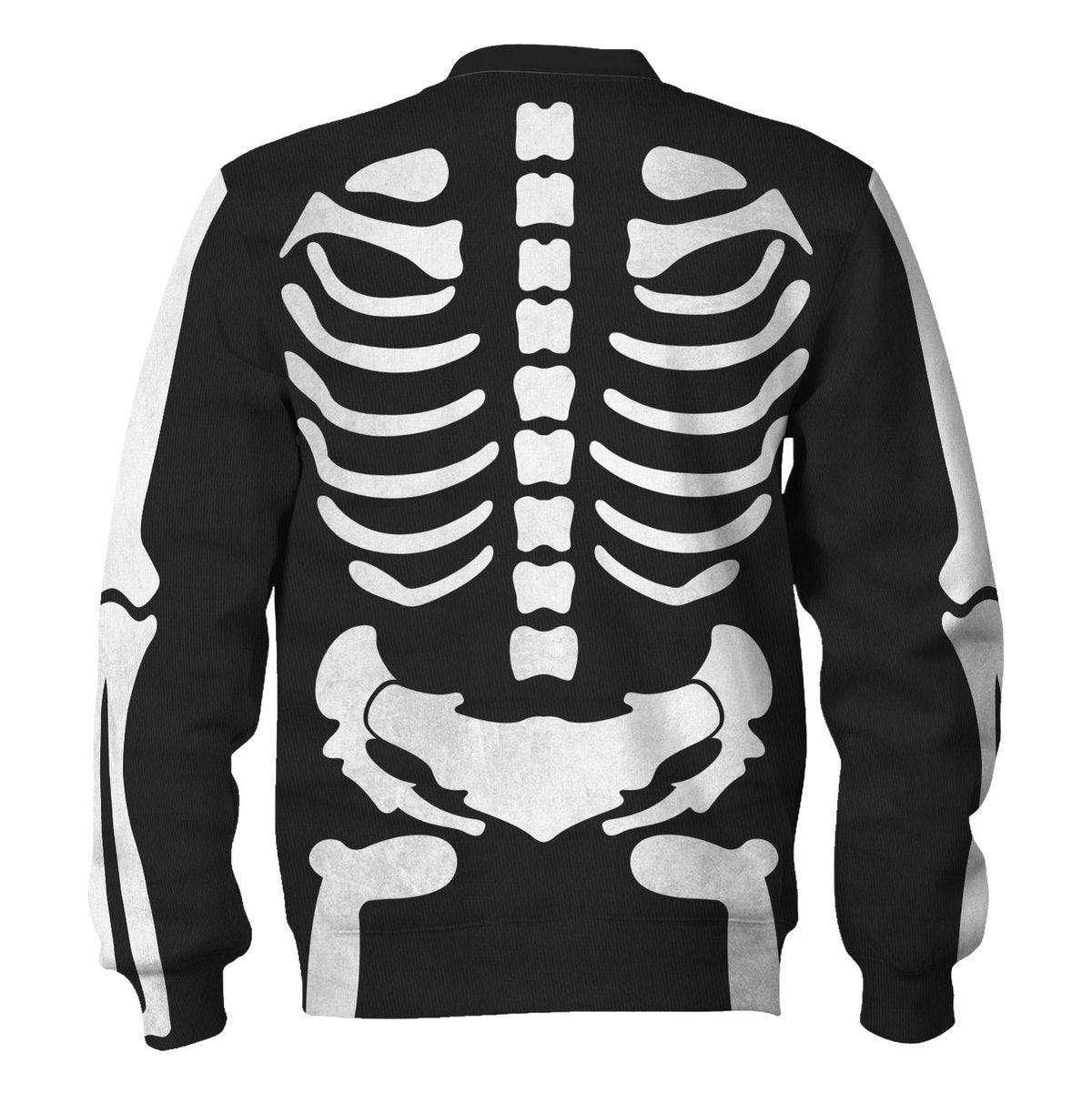 Gearhomie Skeleton Bone Print Halloween Fancy Dress Costume Hoodie Sweatshirt T-Shirt Tracksuit - Gearhomie.com