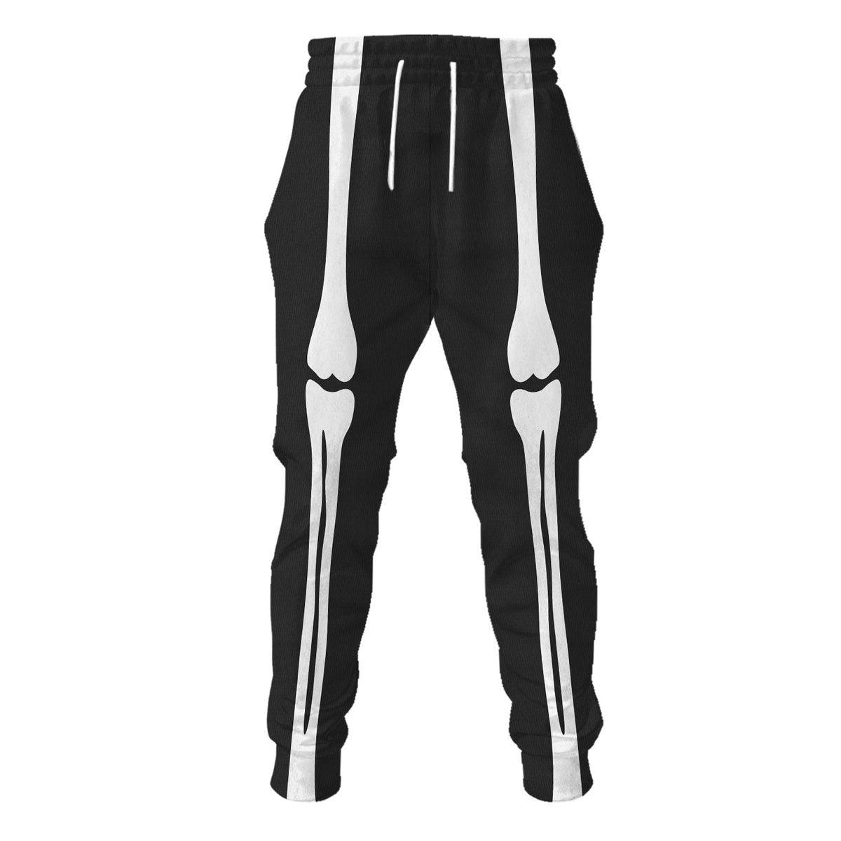 Gearhomie Skeleton Bone Print Halloween Fancy Dress Costume Hoodie Sweatshirt T-Shirt Tracksuit - Gearhomie.com