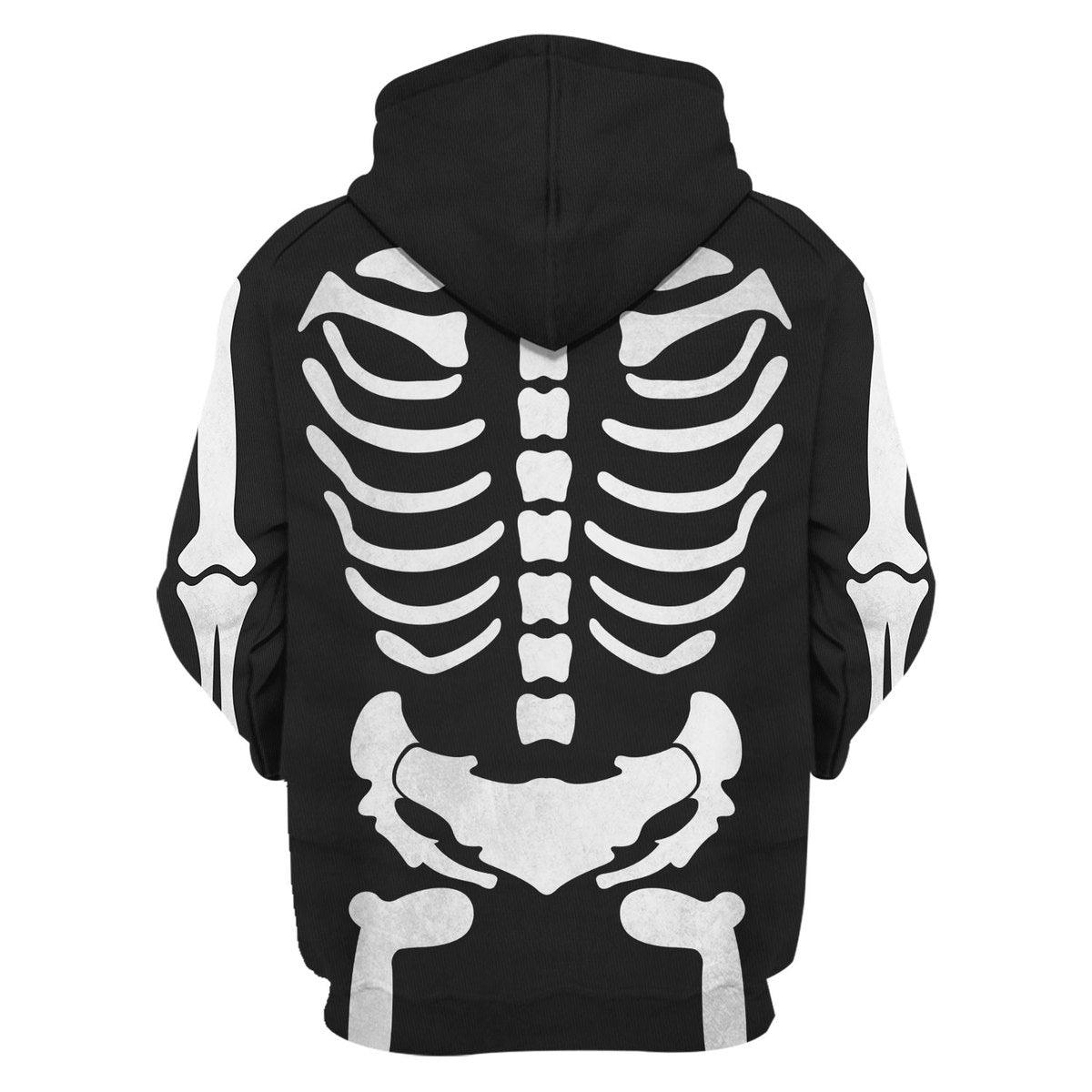 Gearhomie Skeleton Bone Print Halloween Fancy Dress Costume Hoodie Sweatshirt T-Shirt Tracksuit - Gearhomie.com