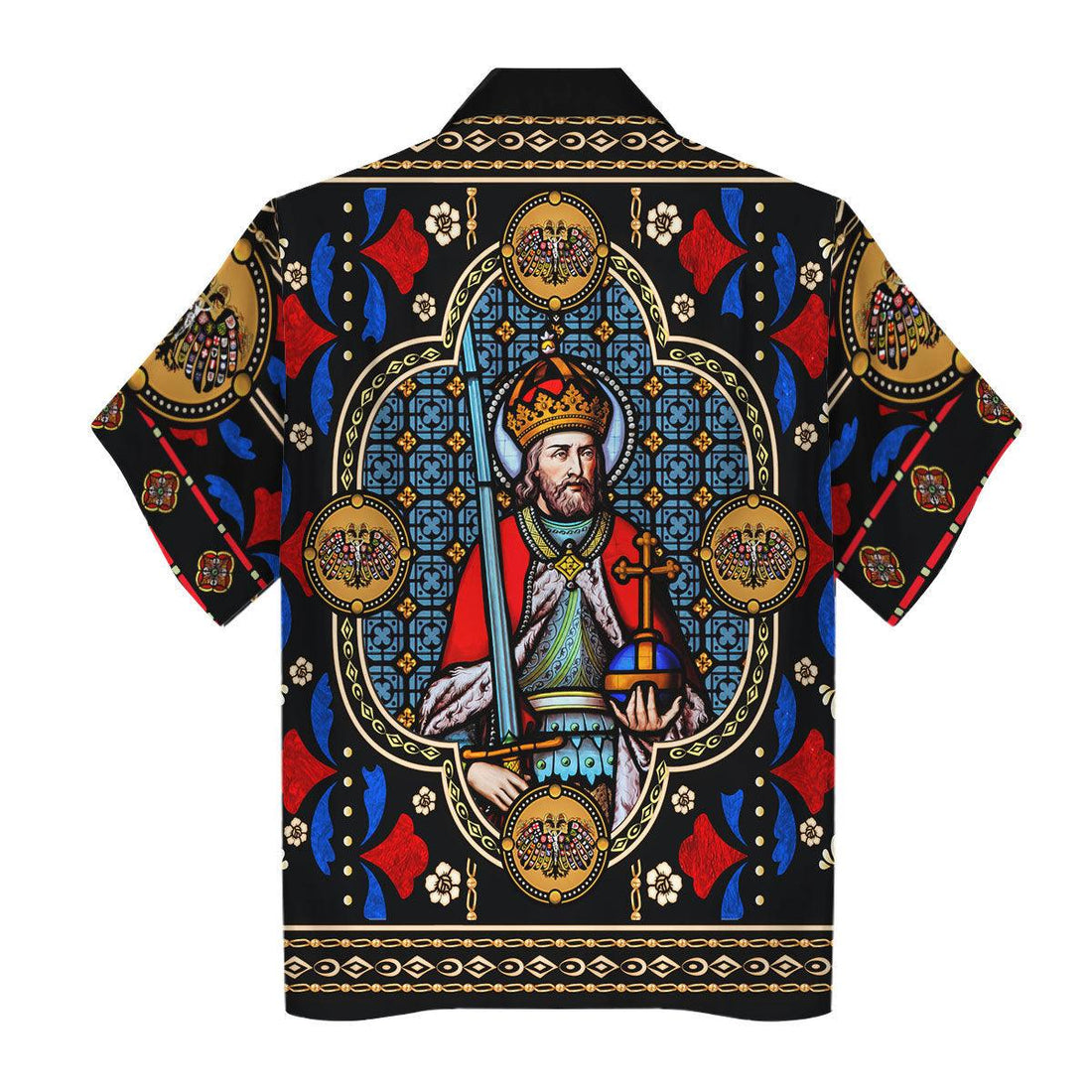 Gearhomie Stained Glass - Charlemagne Hawaiian Shirt Polo Shirt Beach short - Gearhomie.com