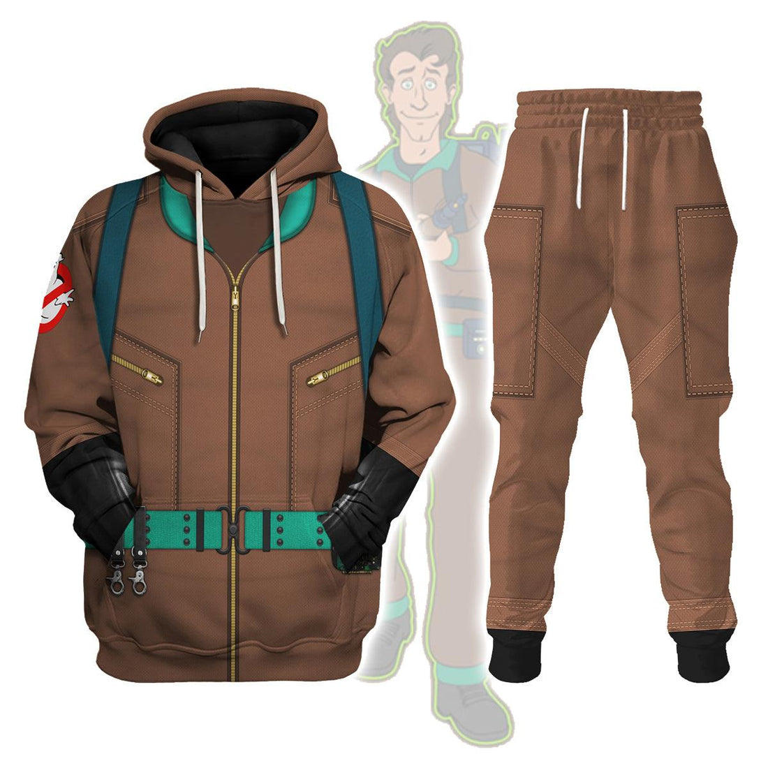Gearhomie The Real Ghostbusters Brown Costume Hoodie Sweatshirt T-Shirt Sweatpants - Gearhomie.com