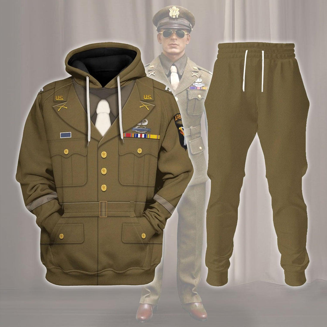 Gearhomie U.S General WWII Costume Hoodie Sweatshirt T-Shirt Tracksuit - Gearhomie.com