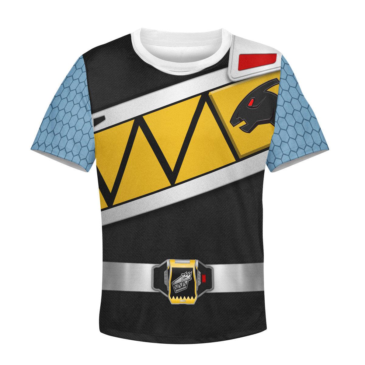 CustomsPig Unisex Kid Tops Black Power Rangers Dino Charge 3D Apparel - DucG