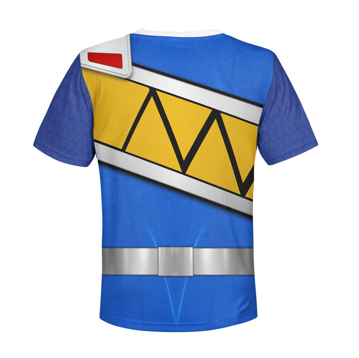 CustomsPig Unisex Kid Tops Blue Power Rangers Dino Charge 3D Apparel - DucG