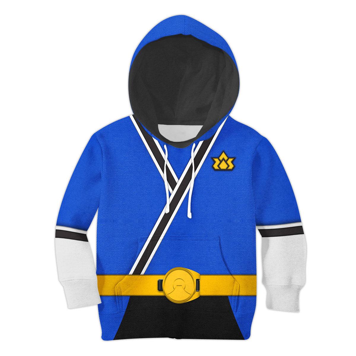 GearHomie Unisex Kid Tops Blue Power Rangers Samurai 3D Apparel - DucG