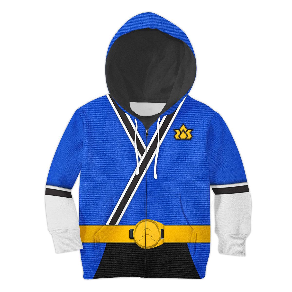 Oodiegang Unisex Kid Tops Blue Power Rangers Samurai 3D Apparel - DucG